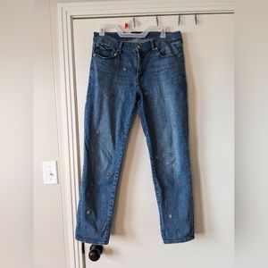 GAP Flower Embroidered Girlfriend Jeans